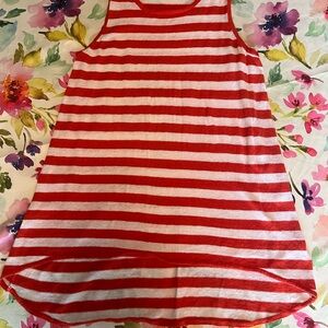 Michael Kors Orange and White Striped Tank Top
